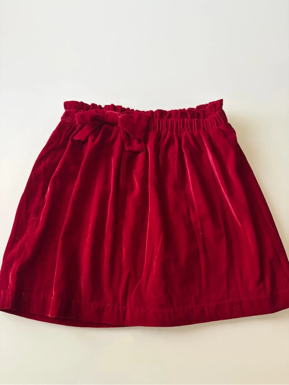 Little English Girls' Red Velvet Tie-Waist Skirt Sz 10